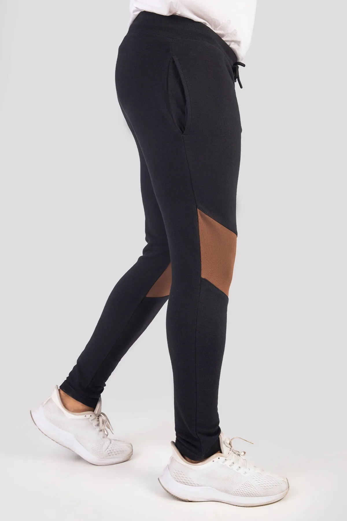 Black Contrast Panel Trouser - W22 - MTR074R
