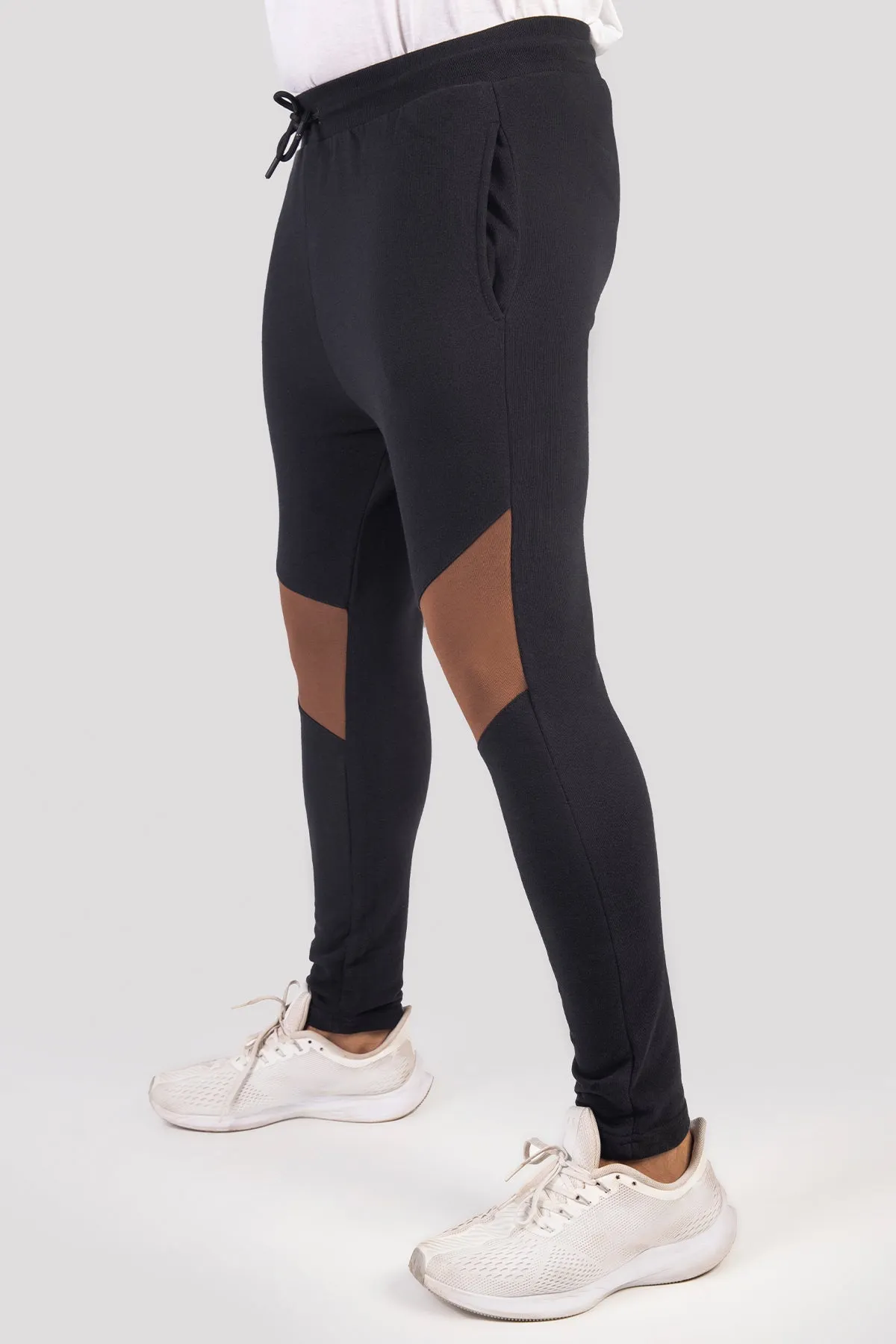 Black Contrast Panel Trouser - W22 - MTR074R