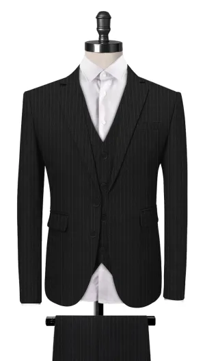 Black Pin Stripe 3-Piece Suit