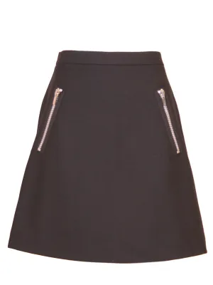 Black Wool Skirt