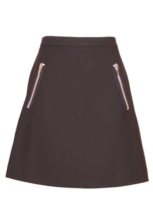 Black Wool Skirt