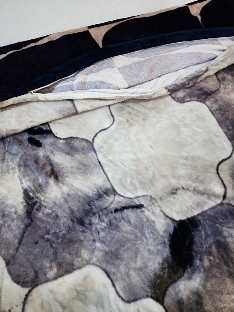 Blue and White Marble Print Single Duvet Cover