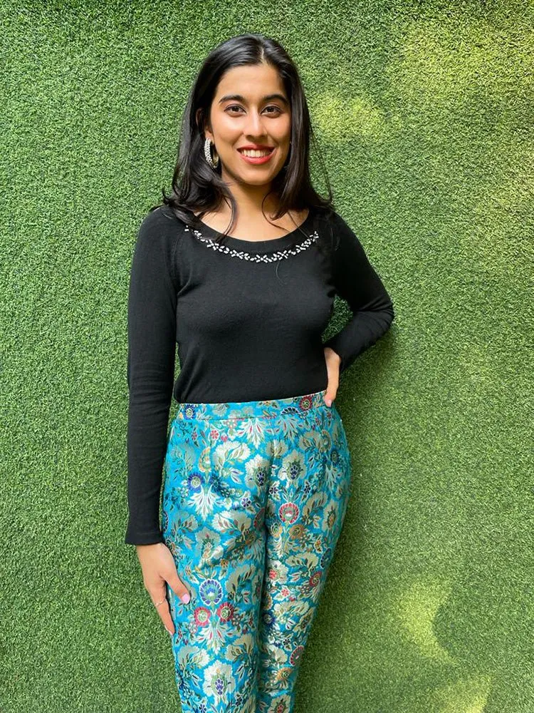 Blue Banarasi Kim Khwab Pant