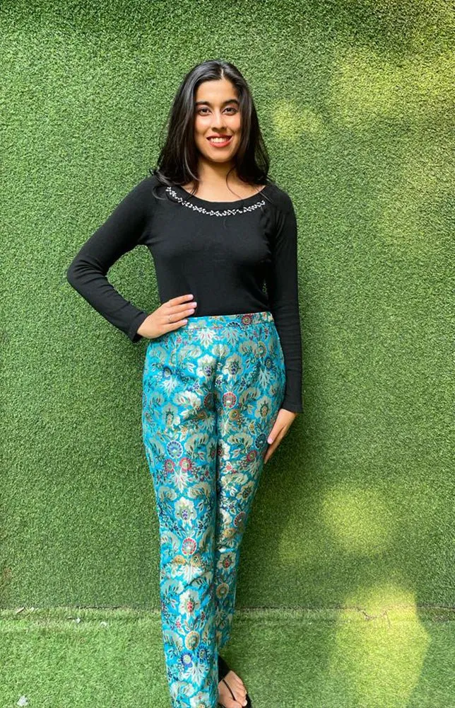 Blue Banarasi Kim Khwab Pant