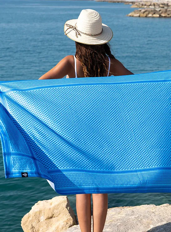 Blue Shemagh Beach Towel