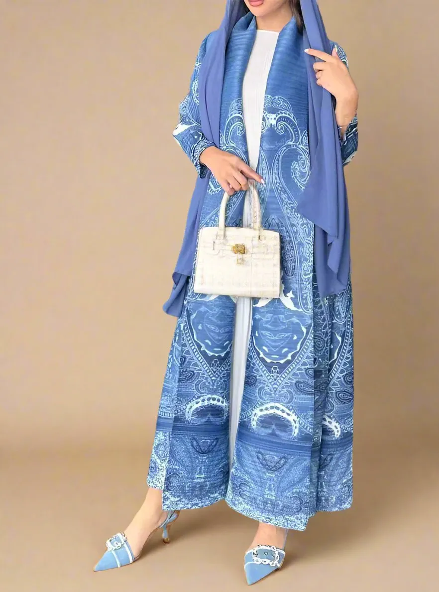 Boho long printed kimono