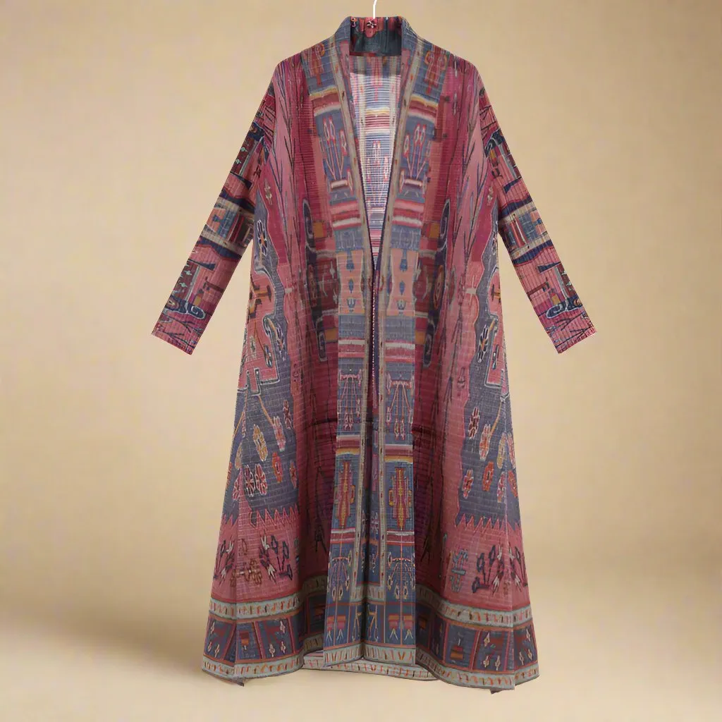 Boho long printed kimono
