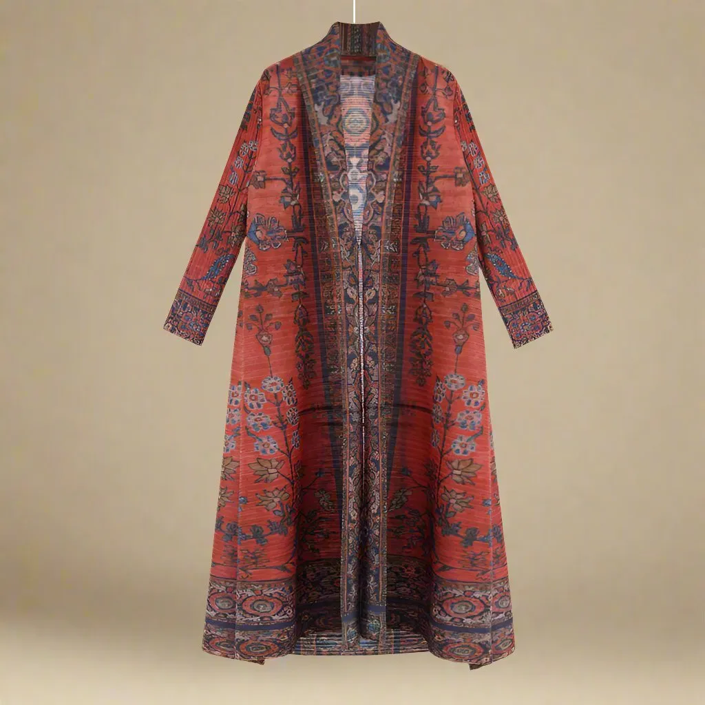 Boho long printed kimono