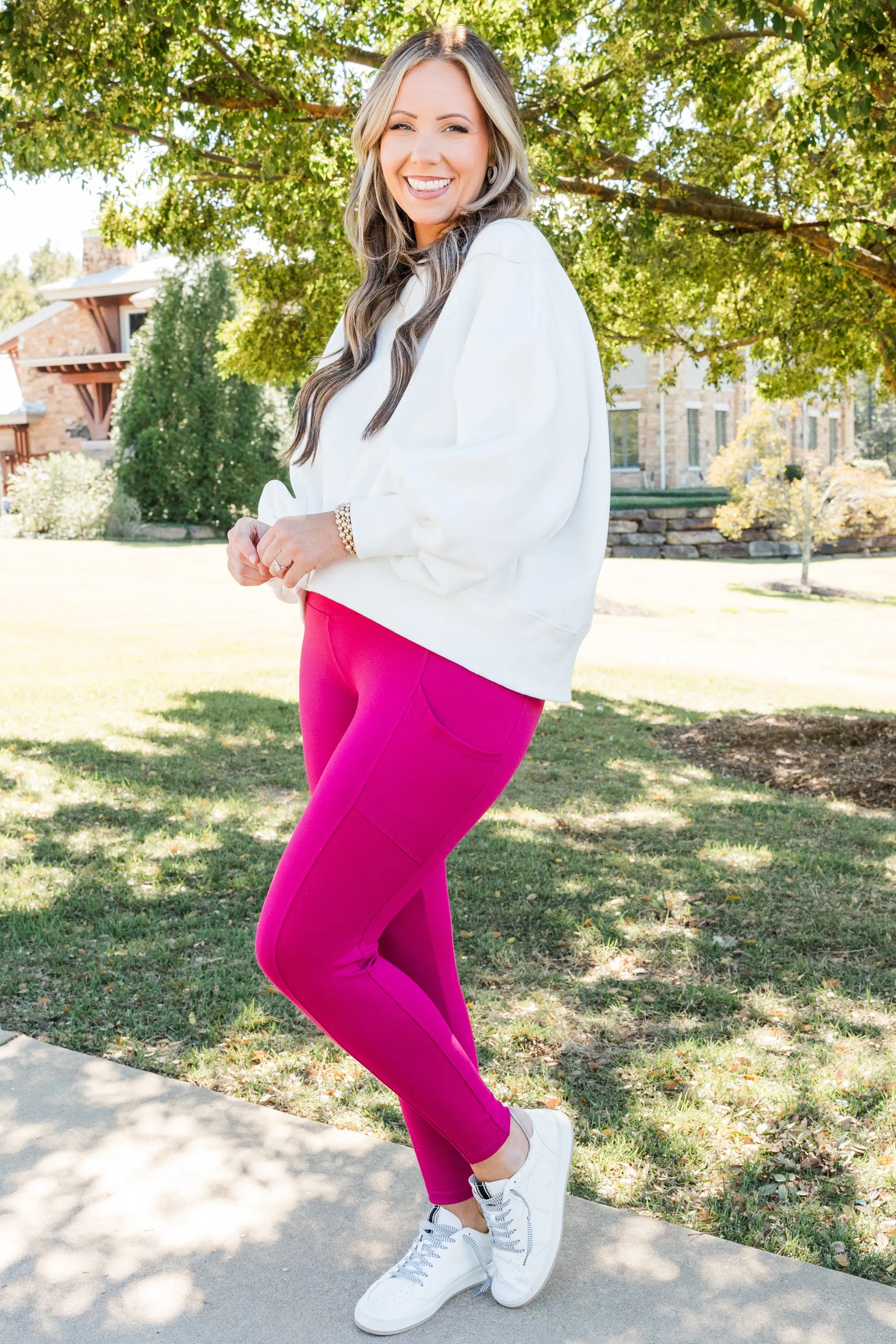 Bouncing Around Leggings, Magenta