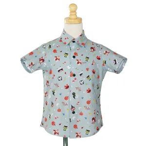 Boy's Frankenstein's Heather Blue Gray Top - Trick or Treat Top