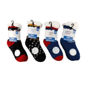 Boys Retro Sherpa Socks - Size 4-7