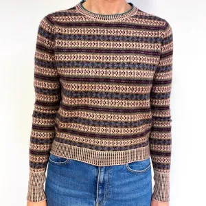 Brand New Scottish Fair Isle Cashmere Crew Neck Jumper Small