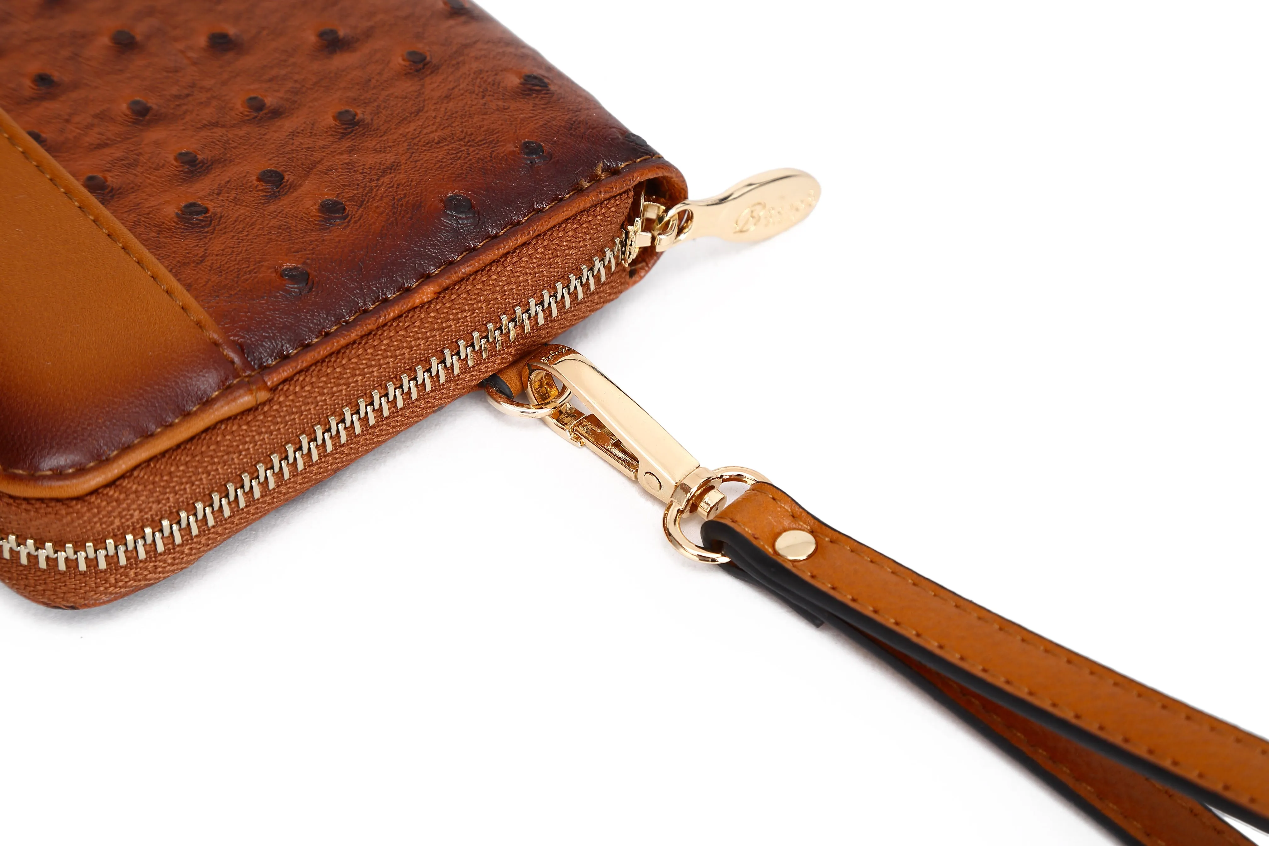 Brangio Ostrich-Embossed Leather Wallet