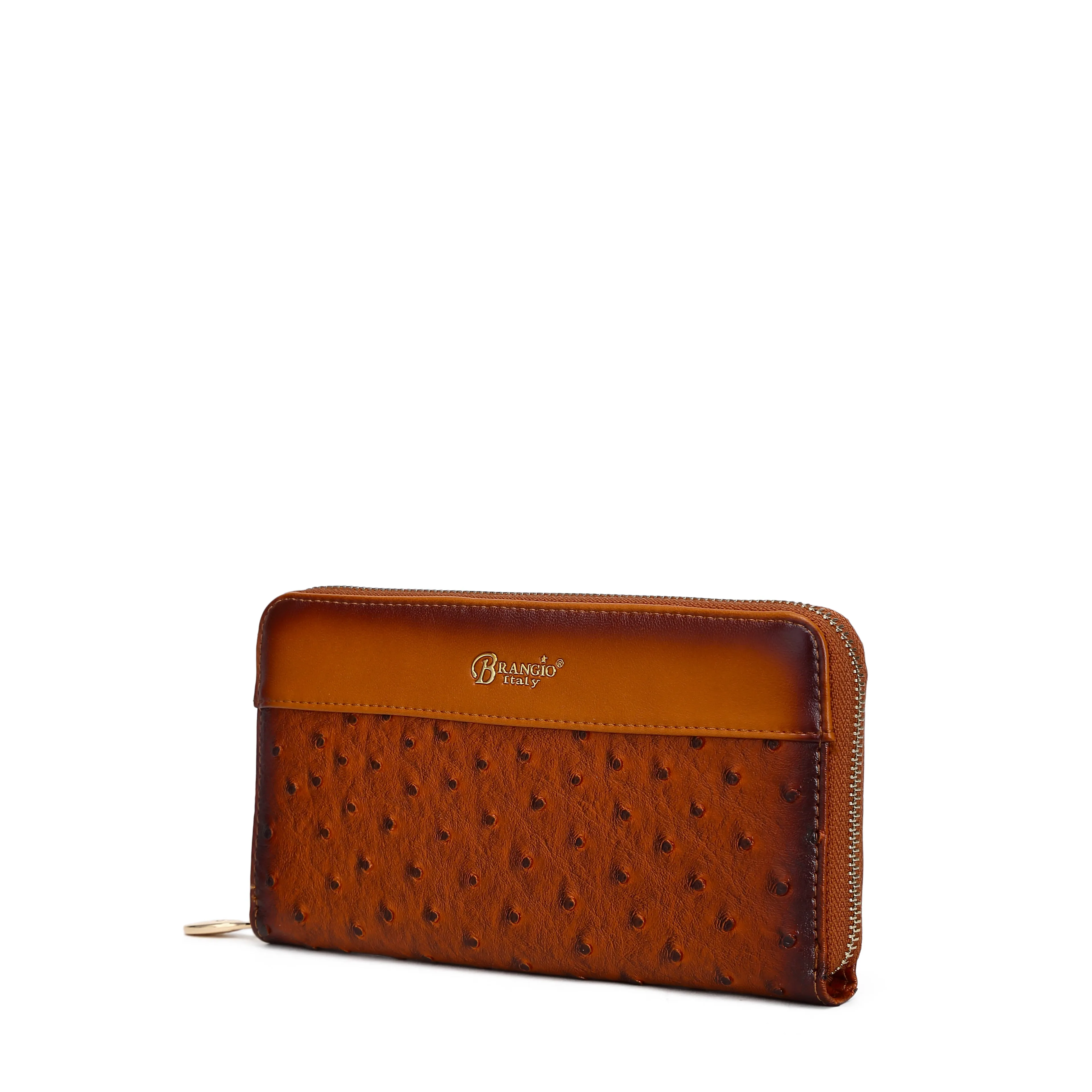Brangio Ostrich-Embossed Leather Wallet