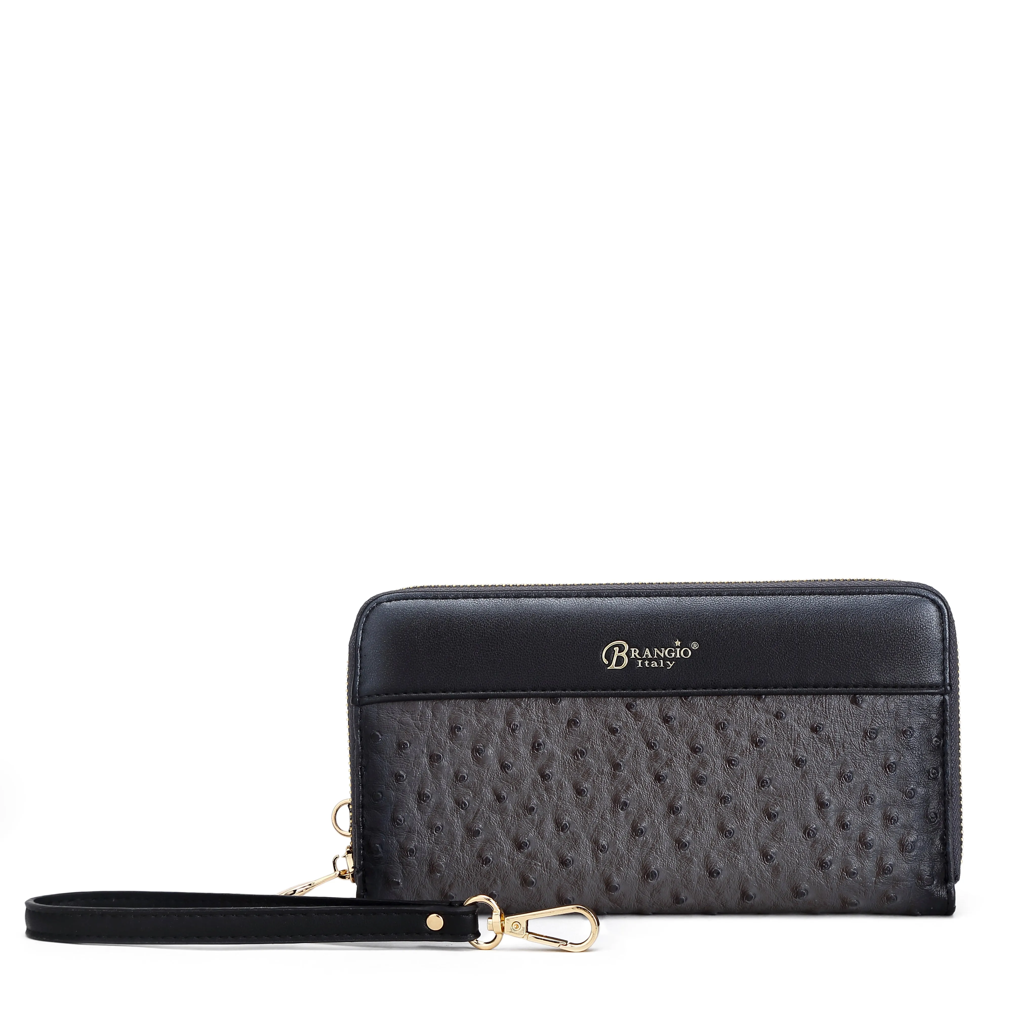 Brangio Ostrich-Embossed Leather Wallet