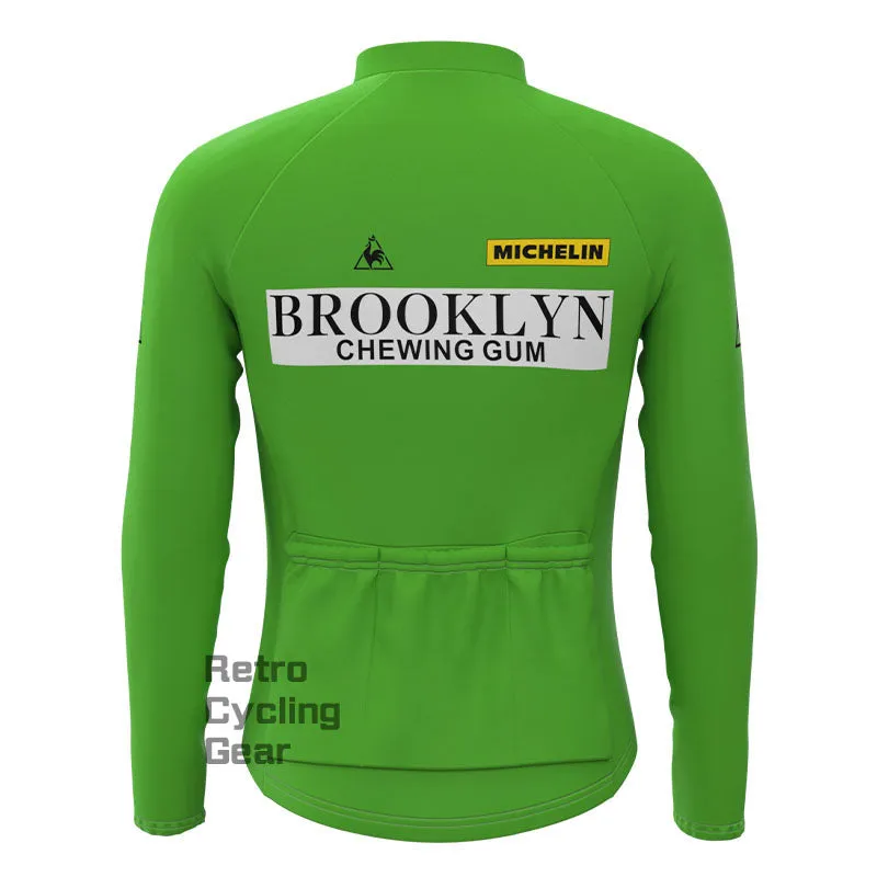 Brooklyn Green Fleece Retro Long Sleeves Jerseys