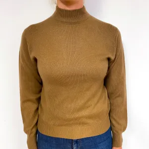 Butterscotch Brown Cashmere Turtle Neck Jumper Small