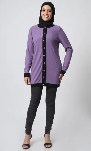 Button down front open  Knitted Cardigan