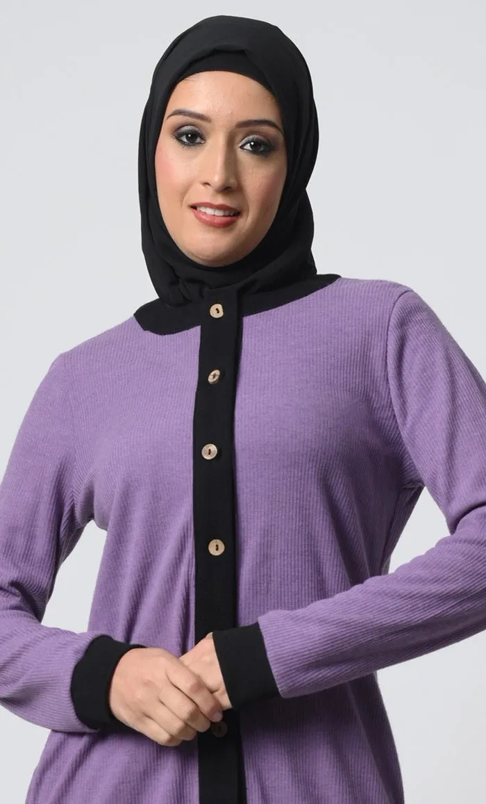 Button down front open  Knitted Cardigan