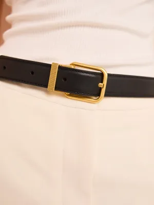 Camilla and Marc Emersyn Belt in Black w/ Gold