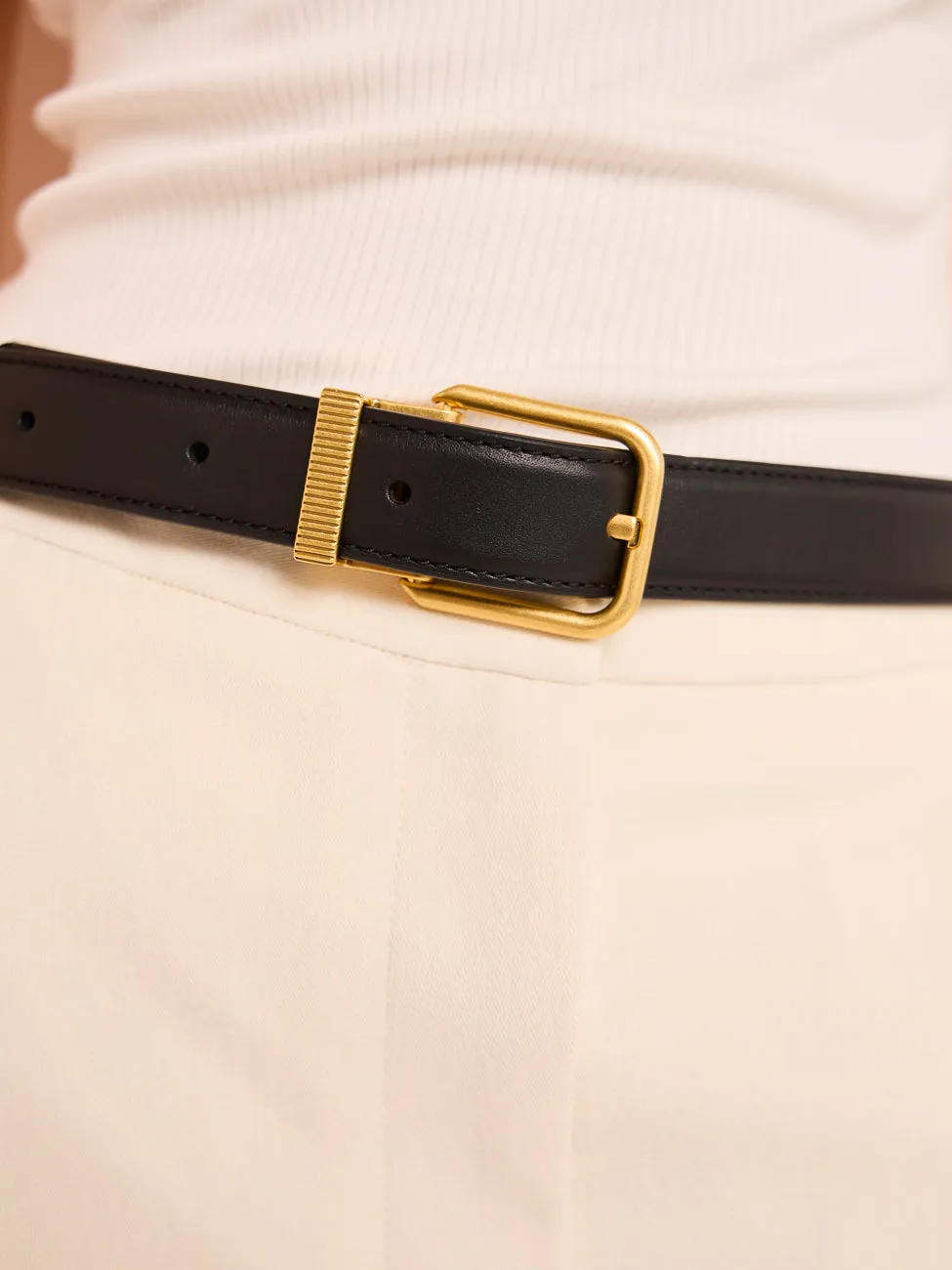 Camilla and Marc Emersyn Belt in Black w/ Gold