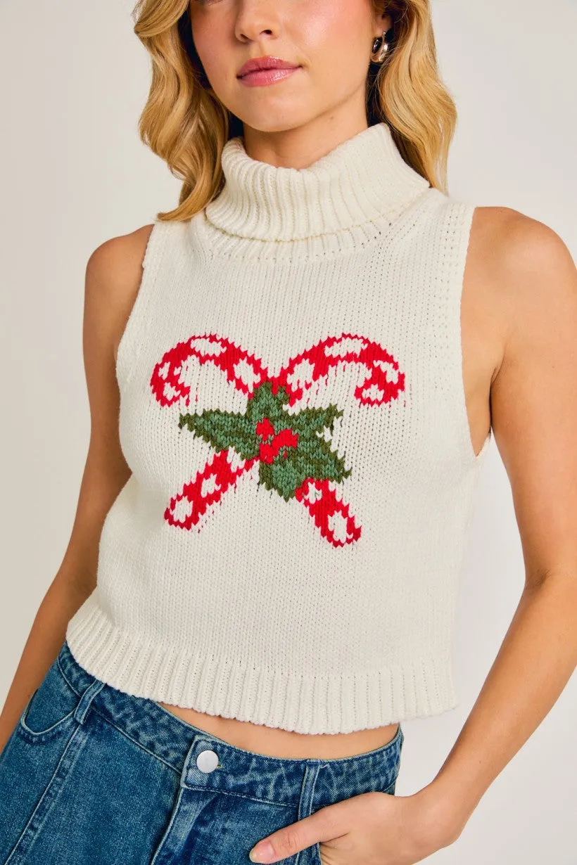 Candy Cane Graphic Sweater Top