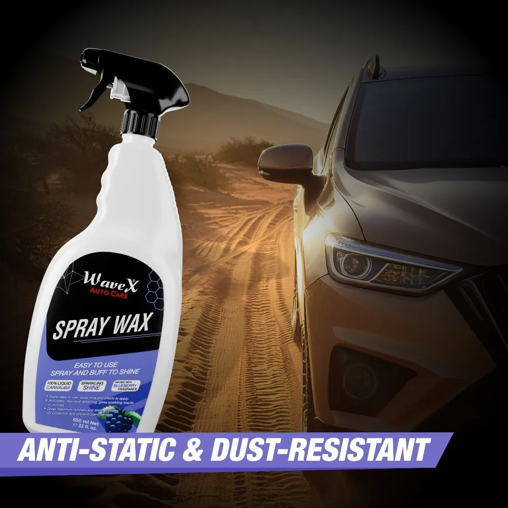 Car Wax Spray | Car Polish Spray and Wipe Formula for Long Lasting Miraculous Shine | Infused with Rich Blueberry fragrance