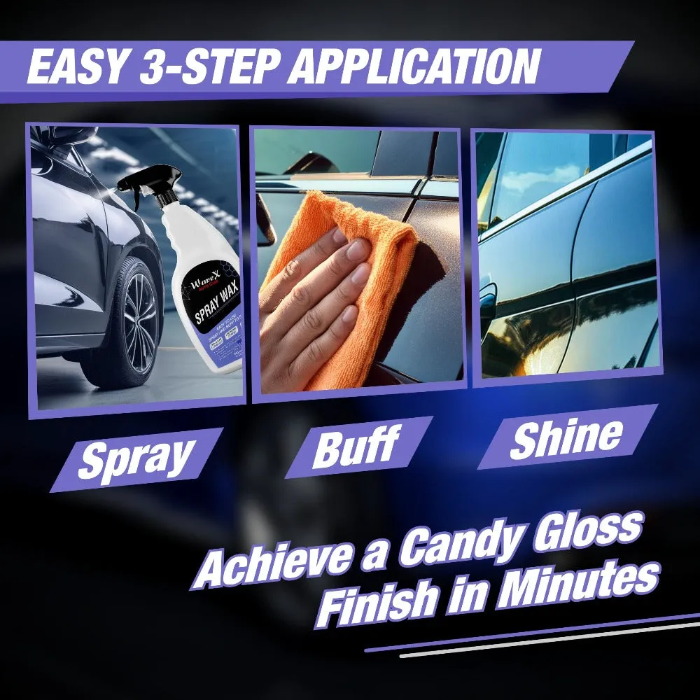Car Wax Spray | Car Polish Spray and Wipe Formula for Long Lasting Miraculous Shine | Infused with Rich Blueberry fragrance
