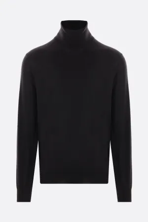 Cashmere-Silk Ribbed Turtleneck Sweater