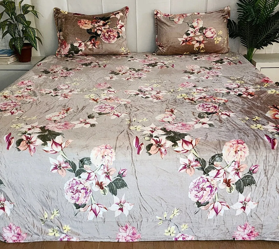 Champagne Floral Print Bedsheet