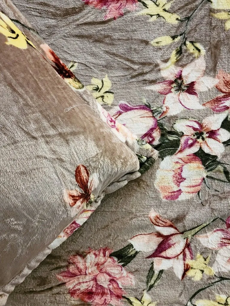 Champagne Floral Print Bedsheet