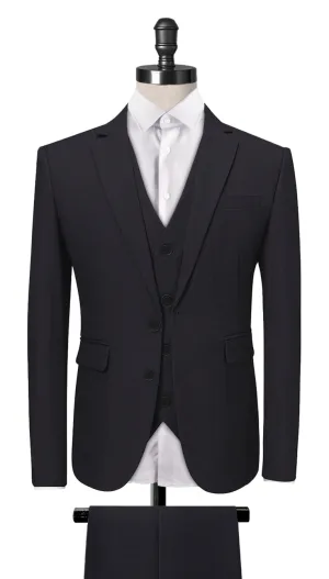 Charcoal Grey Herringbone 3-Piece Suit
