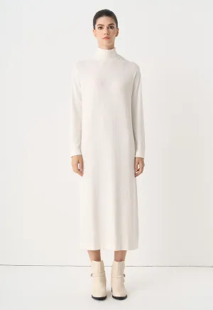 Choice Turtleneck Basic Maxi Dress Off White