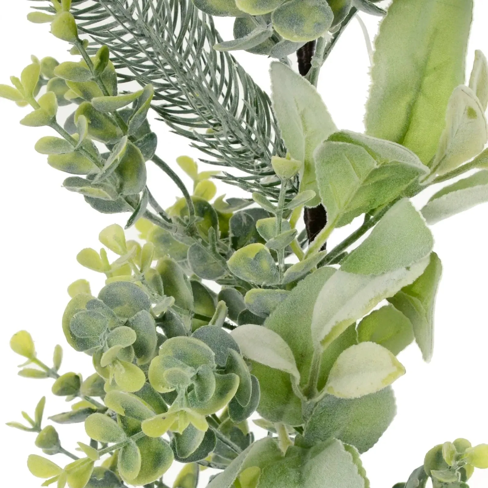 Christmas Garland Pale Green Frosted Foliage Mixed Leaves 2.7m 9ft