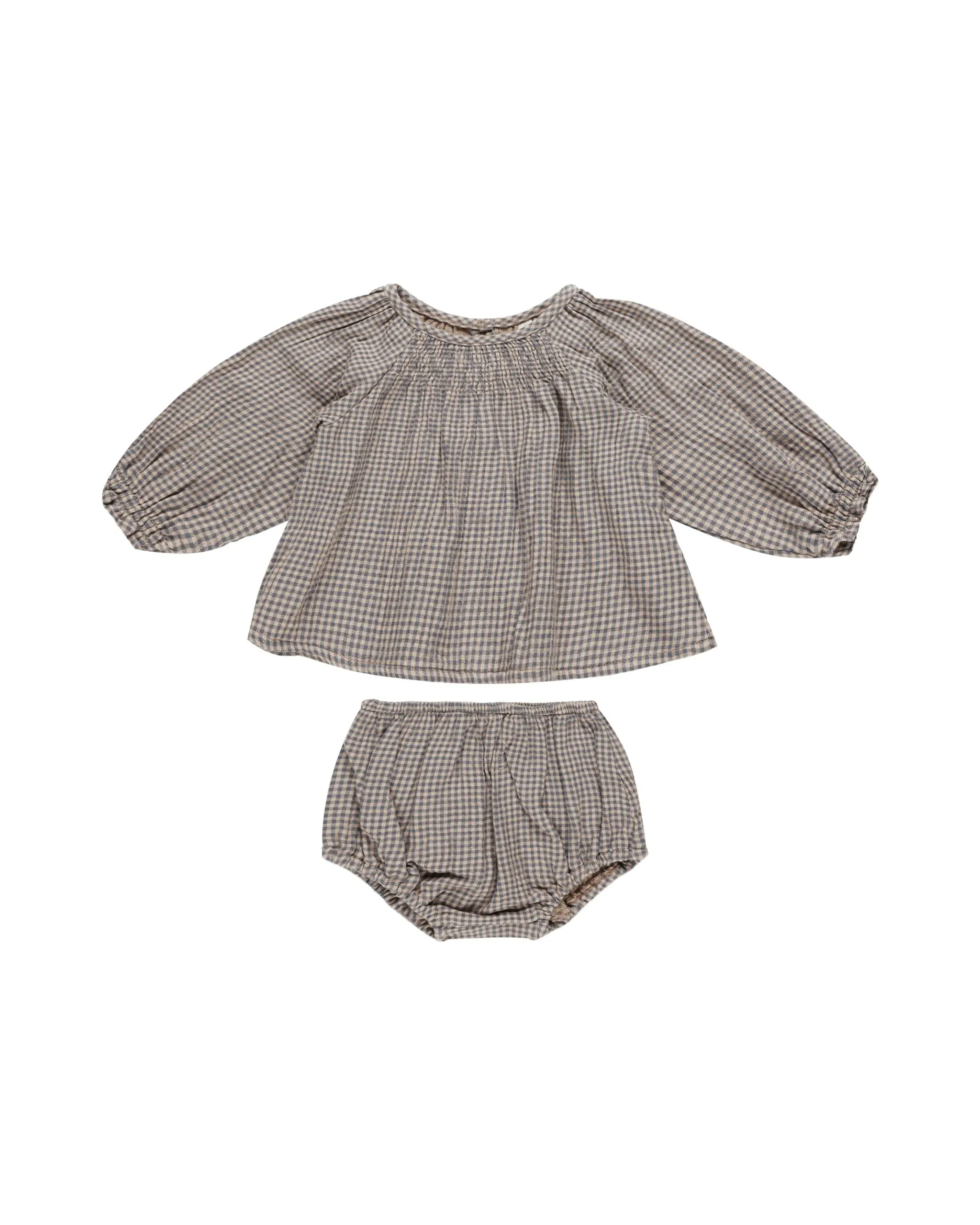 Cici Set in Indigo Gingham