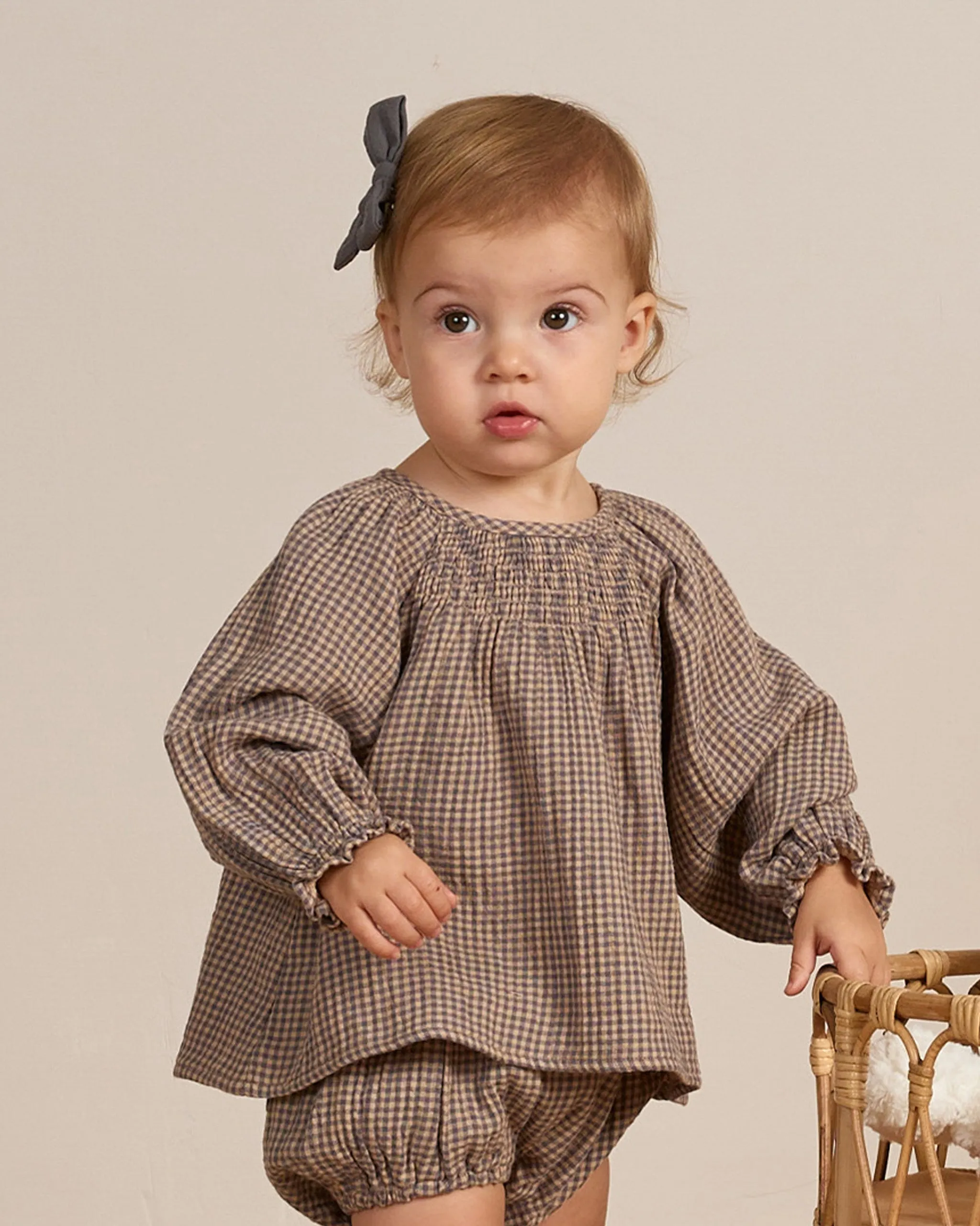 Cici Set in Indigo Gingham
