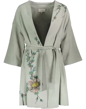 Collarless Kimono Coat