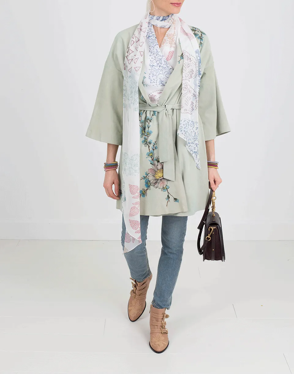 Collarless Kimono Coat