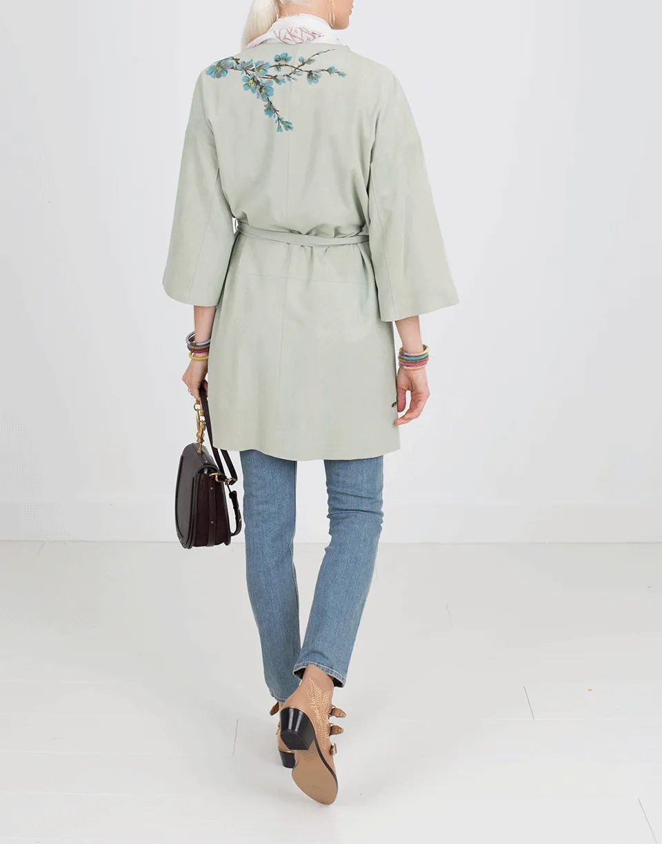 Collarless Kimono Coat