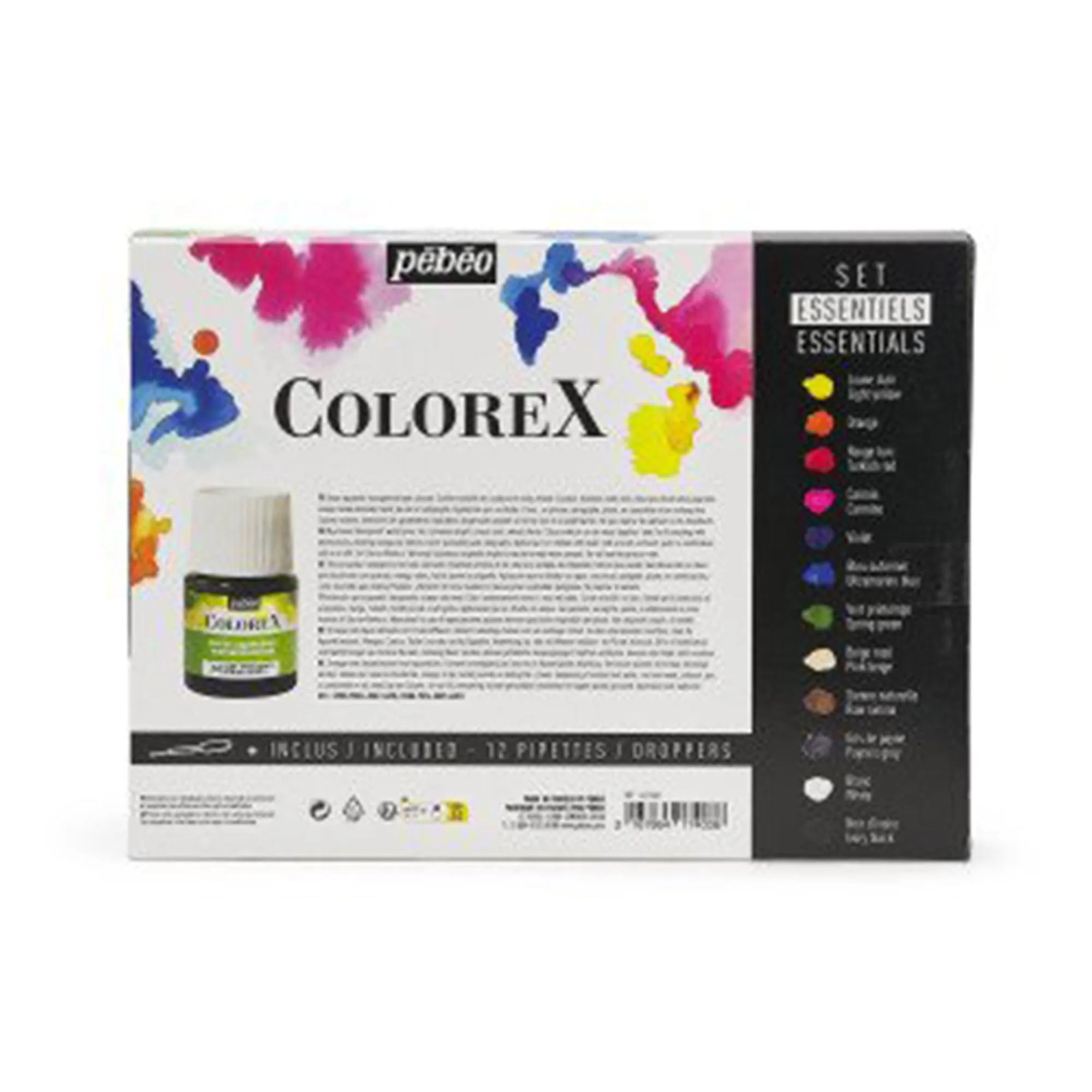 Colorex Watercolour Ink Set - Essential Colours, 12 x 20 ml
