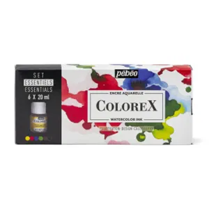 Colorex Watercolour Ink Set - Essential Colours, 6 x 20 ml