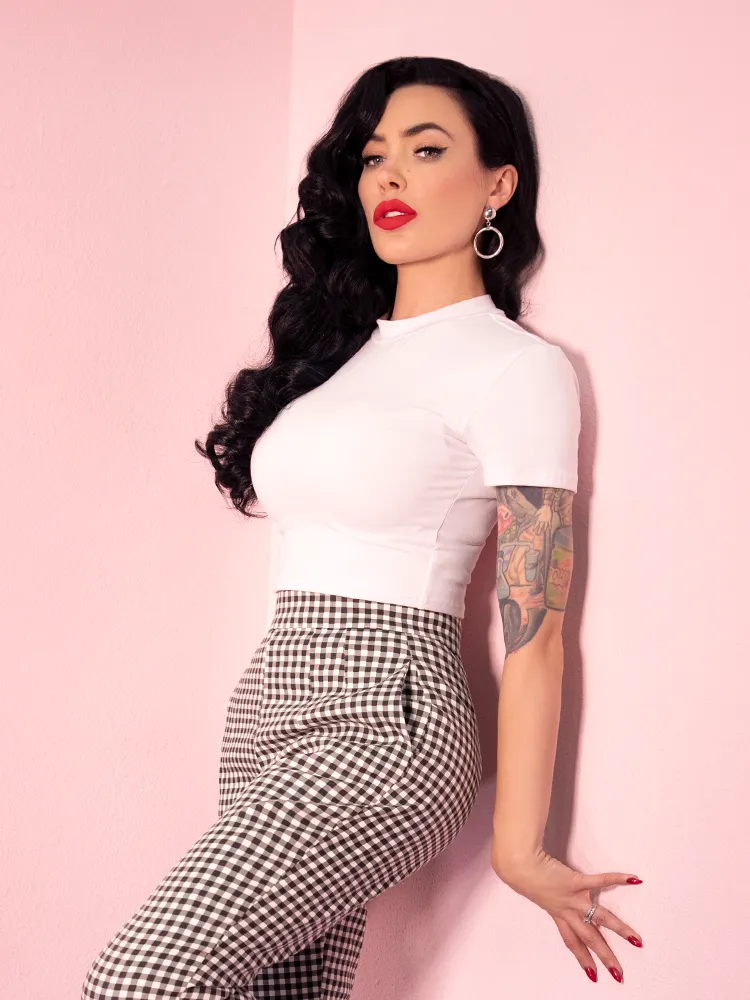 COMING BACK SOON - Bad Girl Crop Top in White - Vixen by Micheline Pitt