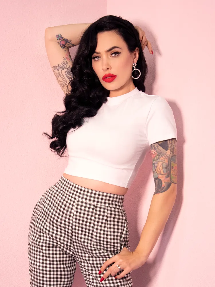 COMING BACK SOON - Bad Girl Crop Top in White - Vixen by Micheline Pitt