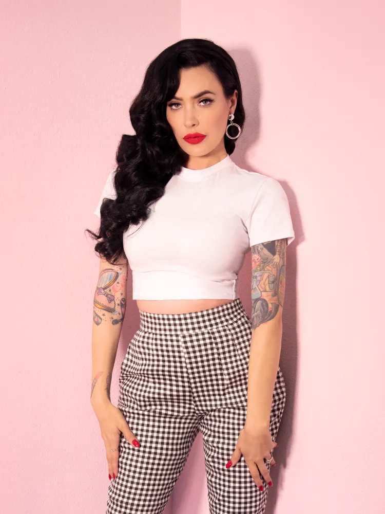 COMING BACK SOON - Bad Girl Crop Top in White - Vixen by Micheline Pitt