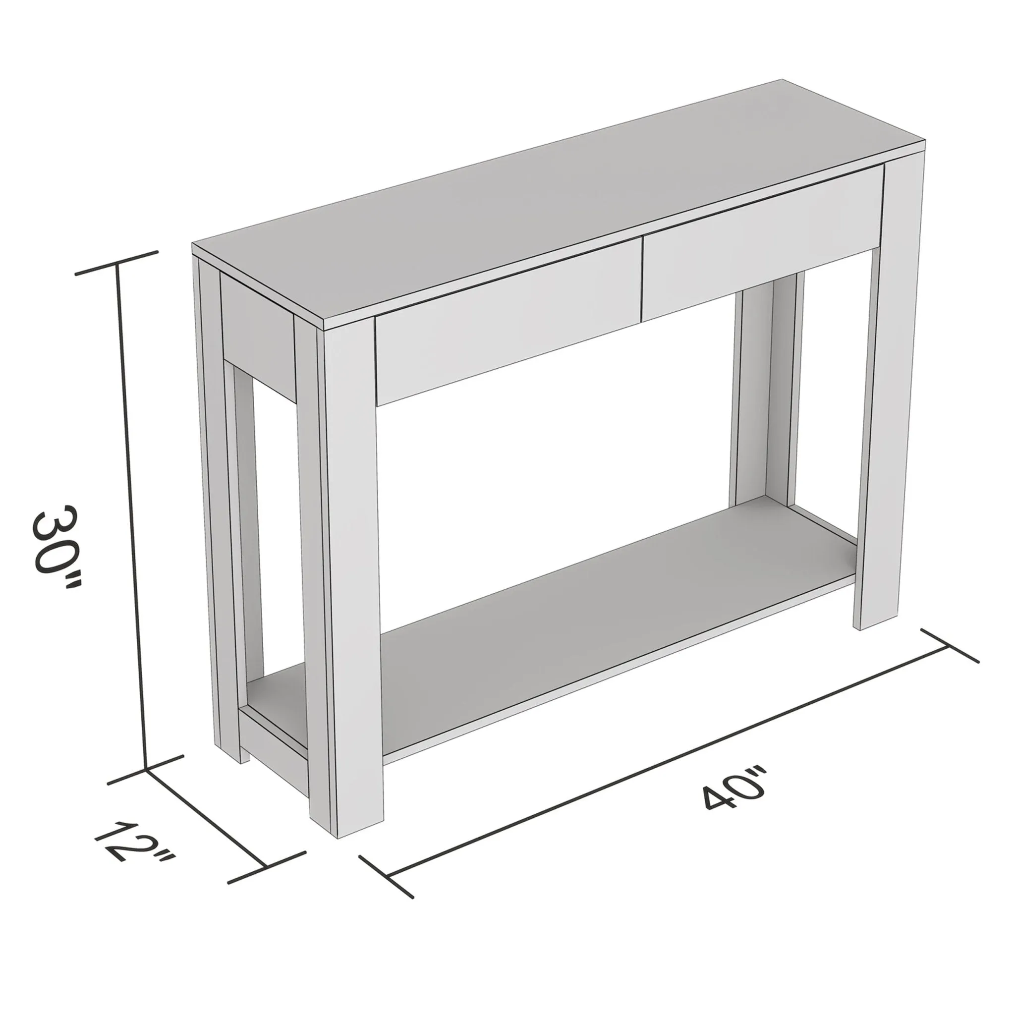 Console Sofa Table Cappuccino 2 Drawers 1 Shelf