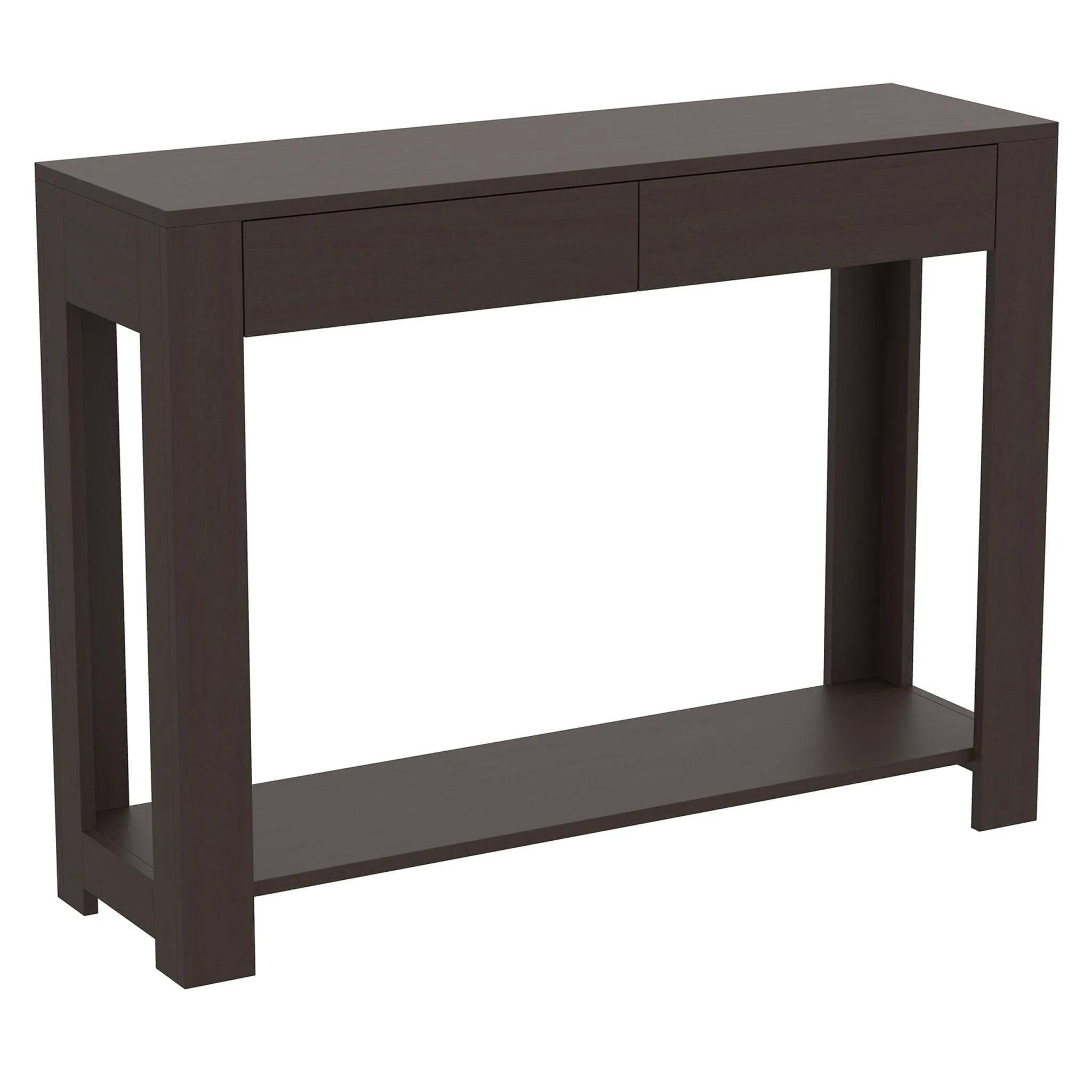Console Sofa Table Cappuccino 2 Drawers 1 Shelf