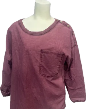 Cotton Top With Pocket And Shoulder Buttons