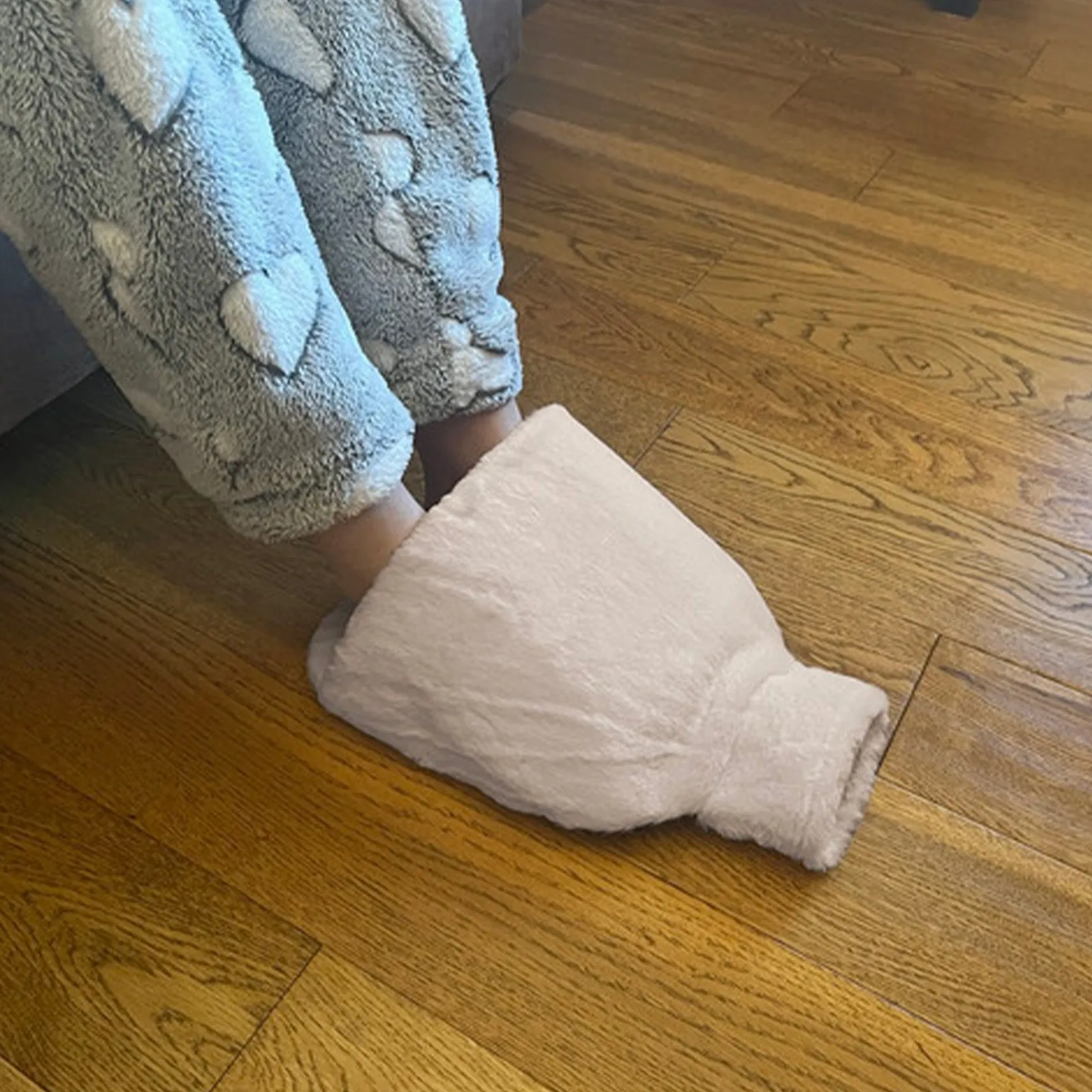 Country Club Beige Faux Fur Hot Water Bottle Foot Warmer