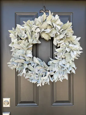 Country Farmhouse Lamb's Ear Wreath