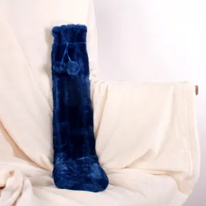 Cozy And Warm Long Plush Hot Water Bottle Navy